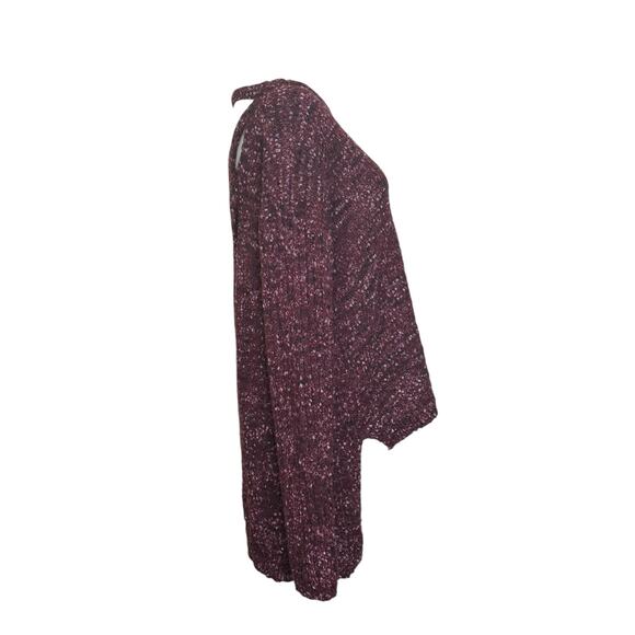 Target burgundy popcorn knit long sleeves high low sweater size Large - Picture 9 of 11